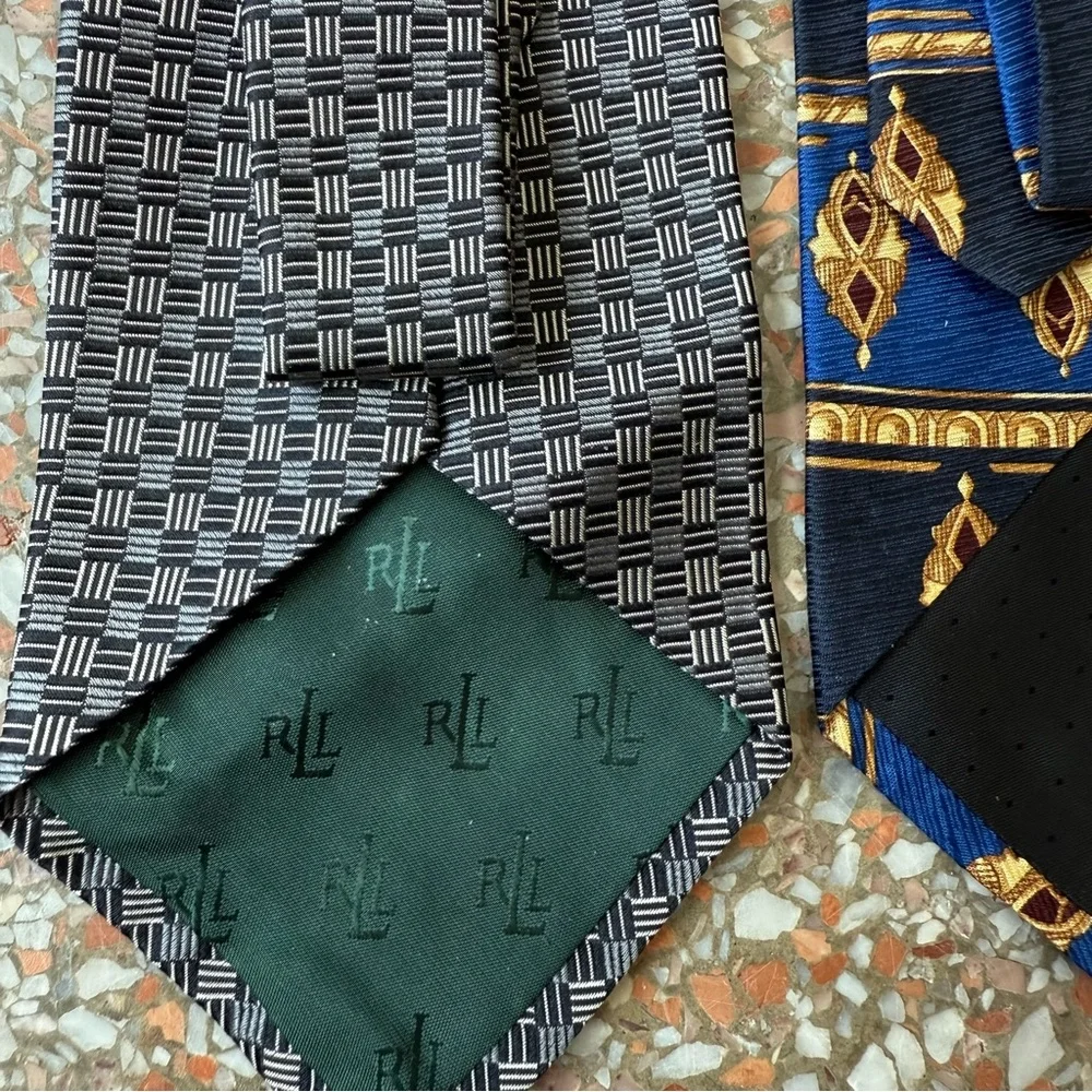 Vintage Ralph Lauren and Harold Grant Tie Silk Classic Style